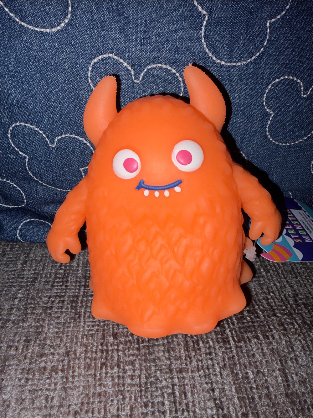 Target Orange Monster Plush Toy with Pink-White Eyes